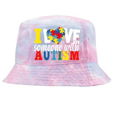 I Love Someone With Autism Autistic Awareness Month Warriors Great Gift Tie-Dyed Bucket Hat