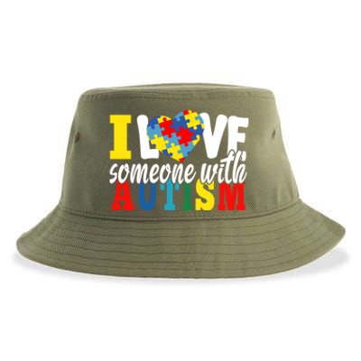 I Love Someone With Autism Autistic Awareness Month Warriors Great Gift Sustainable Bucket Hat