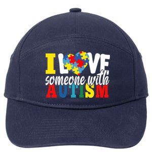 I Love Someone With Autism Autistic Awareness Month Warriors Great Gift 7-Panel Snapback Hat