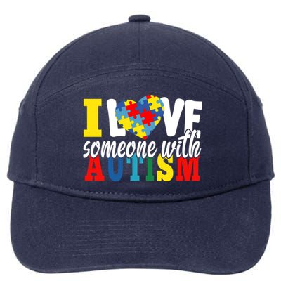 I Love Someone With Autism Autistic Awareness Month Warriors Great Gift 7-Panel Snapback Hat