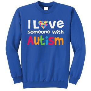 I Love Someone With Autism Gift Autistic Awareness Puzzle Heart Gift Sweatshirt