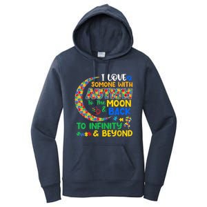 I Love Someone With Autism Dad Mom Autism Awareness Autistic Women's Pullover Hoodie