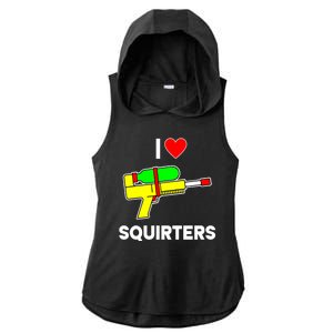 I Love Squirters Funny Ladies PosiCharge Tri-Blend Wicking Draft Hoodie Tank