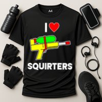 I Love Squirters Funny Cooling Performance Crew T-Shirt