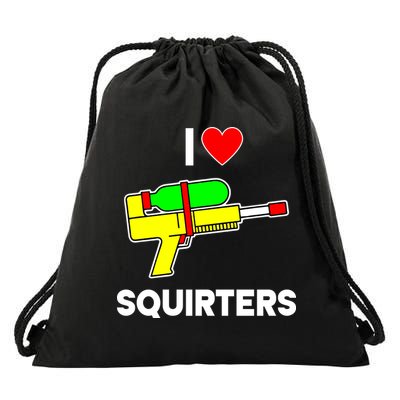 I Love Squirters Funny Drawstring Bag
