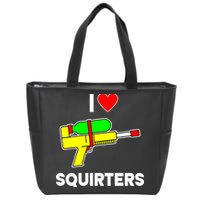 I Love Squirters Funny Zip Tote Bag