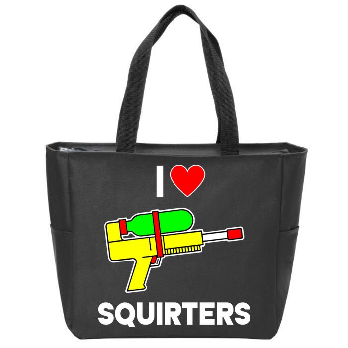I Love Squirters Funny Zip Tote Bag