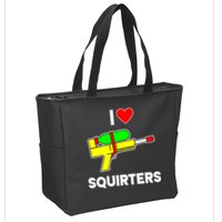 I Love Squirters Funny Zip Tote Bag