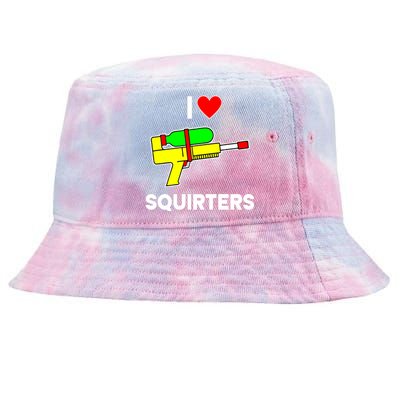 I Love Squirters Funny Tie-Dyed Bucket Hat