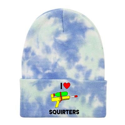 I Love Squirters Funny Tie Dye 12in Knit Beanie