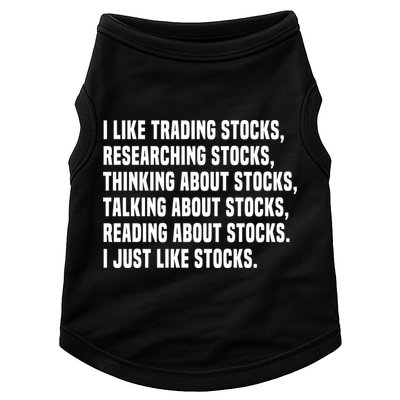 I Like Stocks Funny Day Trader Stock Market Gift Doggie Tank