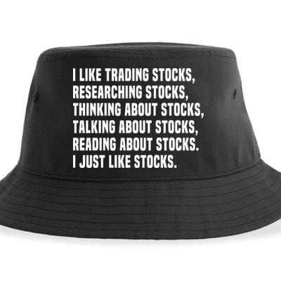 I Like Stocks Funny Day Trader Stock Market Gift Sustainable Bucket Hat