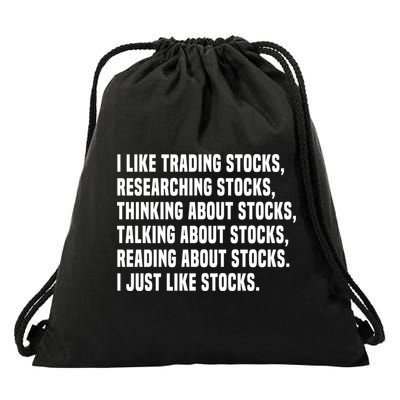 I Like Stocks Funny Day Trader Stock Market Gift Drawstring Bag
