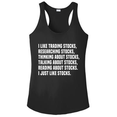 I Like Stocks Funny Day Trader Stock Market Gift Ladies PosiCharge Competitor Racerback Tank