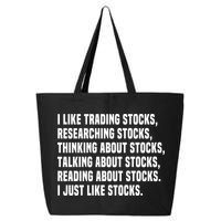 I Like Stocks Funny Day Trader Stock Market Gift 25L Jumbo Tote