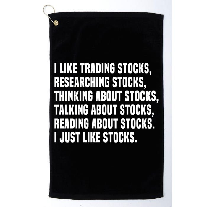 I Like Stocks Funny Day Trader Stock Market Gift Golf Towel