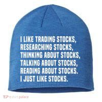 I Like Stocks Funny Day Trader Stock Market Gift Sustainable Beanie