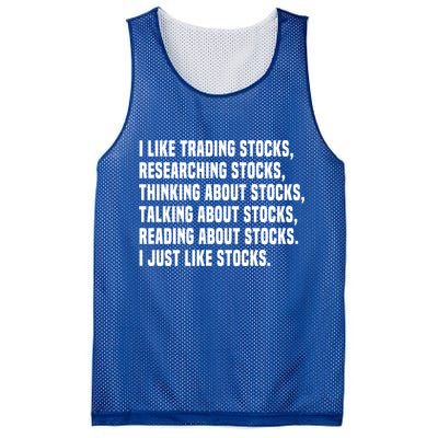 I Like Stocks Funny Day Trader Stock Market Gift Mesh Reversible Basketball Jersey Tank