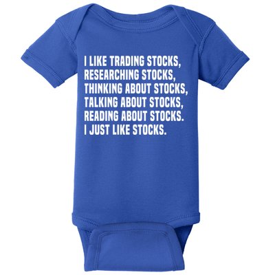 I Like Stocks Funny Day Trader Stock Market Gift Baby Bodysuit