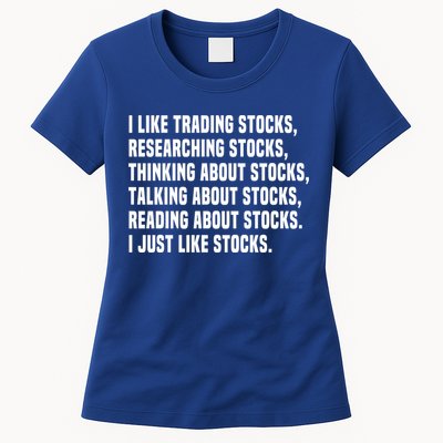 I Like Stocks Funny Day Trader Stock Market Gift Womens T-Shirt