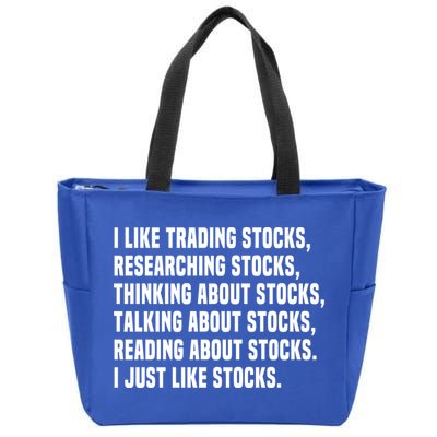 I Like Stocks Funny Day Trader Stock Market Gift Zip Tote Bag