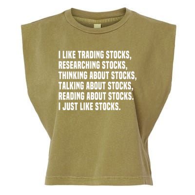 I Like Stocks Funny Day Trader Stock Market Gift Garment-Dyed Women's Muscle Tee