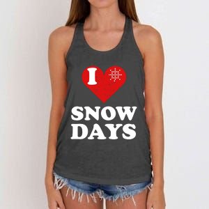 I Love Snow Snowflakes Lover Funny Gift Women's Knotted Racerback Tank