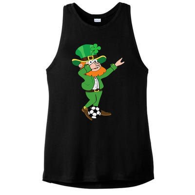 Irish Leprechaun Soccer Dab Pose Saint Patrick's Day Ladies PosiCharge Tri-Blend Wicking Tank