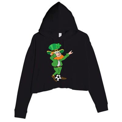 Irish Leprechaun Soccer Dab Pose Saint Patrick's Day Crop Fleece Hoodie