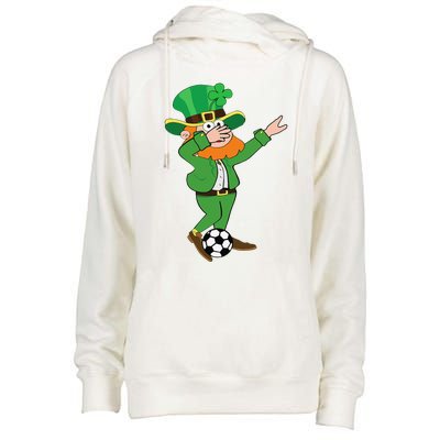 Irish Leprechaun Soccer Dab Pose Saint Patrick's Day Womens Funnel Neck Pullover Hood