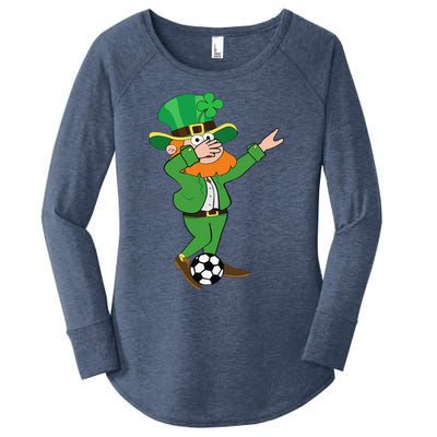 Irish Leprechaun Soccer Dab Pose Saint Patrick's Day Women's Perfect Tri Tunic Long Sleeve Shirt