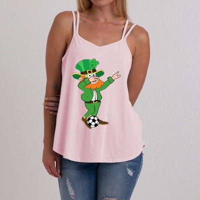 Irish Leprechaun Soccer Dab Pose Saint Patrick's Day Women's Strappy Tank