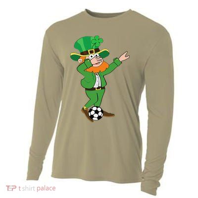 Irish Leprechaun Soccer Dab Pose Saint Patrick's Day Cooling Performance Long Sleeve Crew