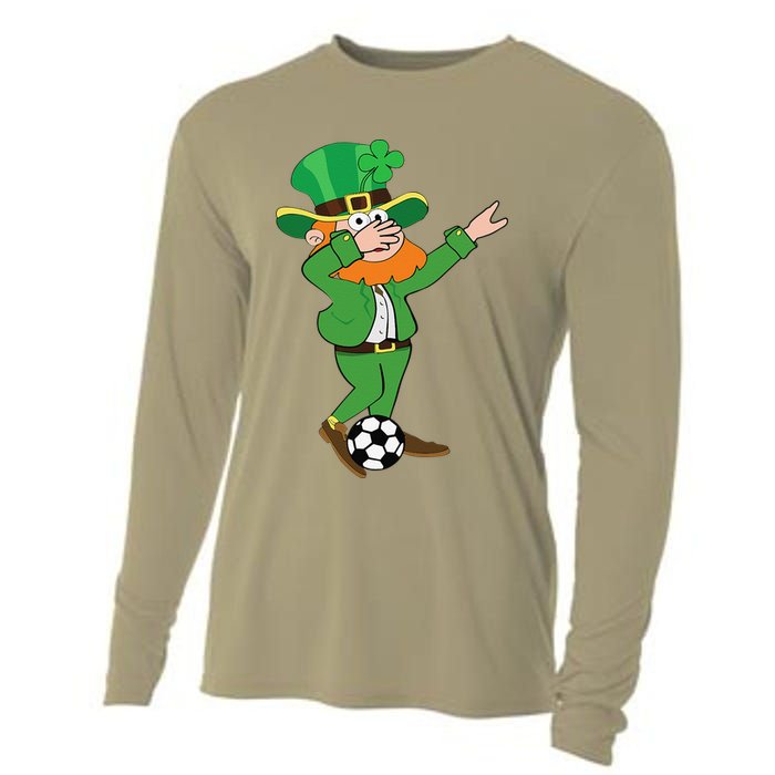 Irish Leprechaun Soccer Dab Pose Saint Patrick's Day Cooling Performance Long Sleeve Crew