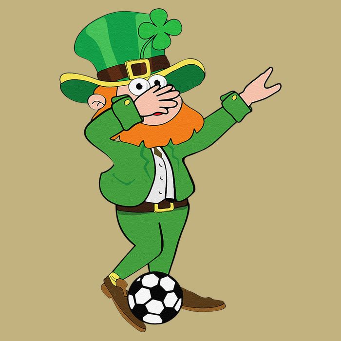 Irish Leprechaun Soccer Dab Pose Saint Patrick's Day Cooling Performance Long Sleeve Crew