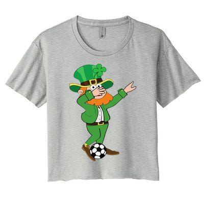 Irish Leprechaun Soccer Dab Pose Saint Patrick's Day Women's Crop Top Tee