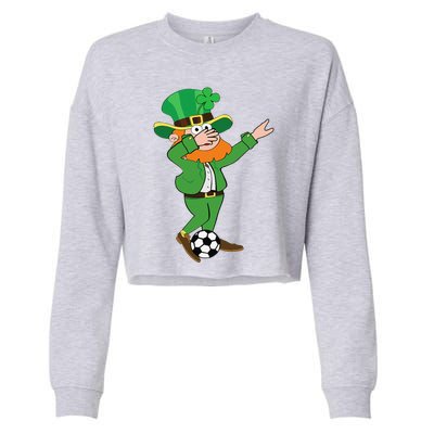 Irish Leprechaun Soccer Dab Pose Saint Patrick's Day Cropped Pullover Crew