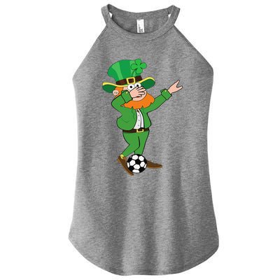 Irish Leprechaun Soccer Dab Pose Saint Patrick's Day Women's Perfect Tri Rocker Tank