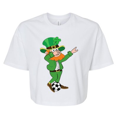 Irish Leprechaun Soccer Dab Pose Saint Patrick's Day Bella+Canvas Jersey Crop Tee