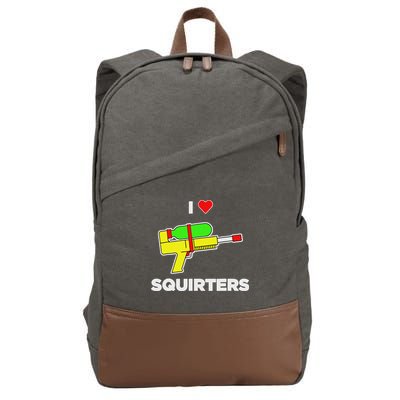 I Love Squirters Quote Cotton Canvas Backpack