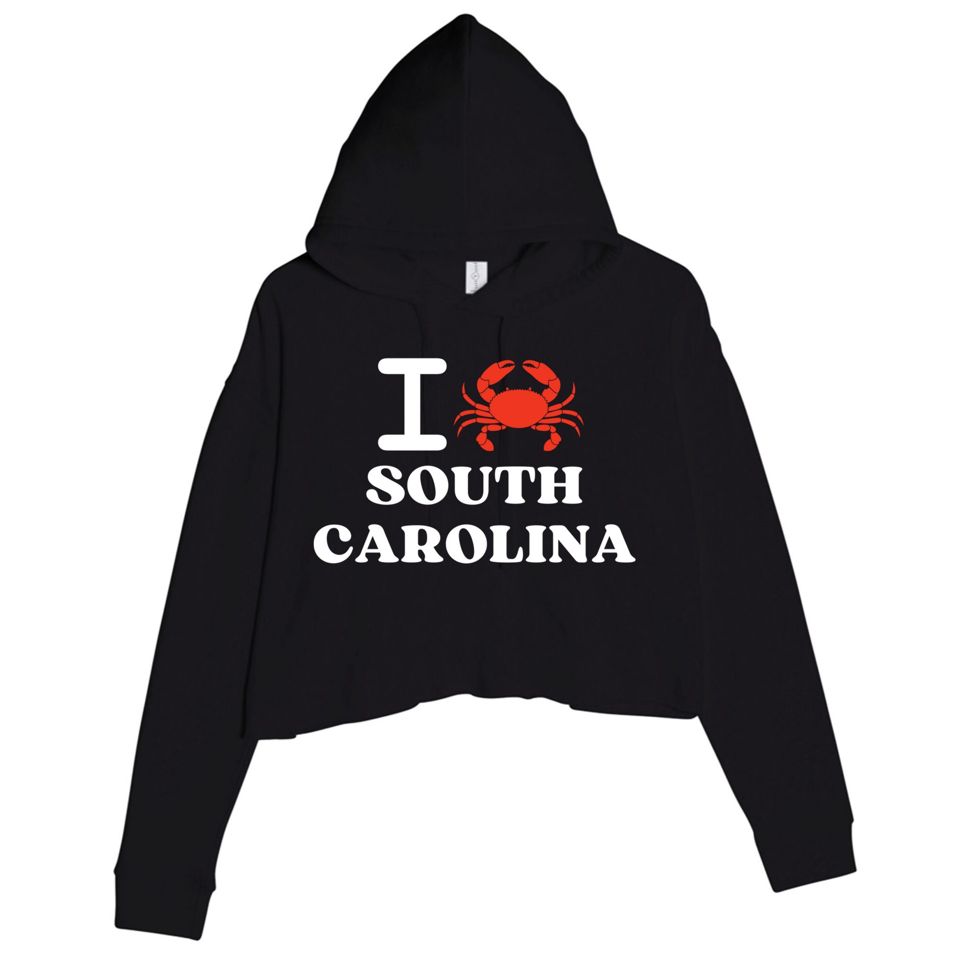 I Love South Carolina Crab Shellfish National Seafood Month Meaningful Gift Crop Fleece Hoodie