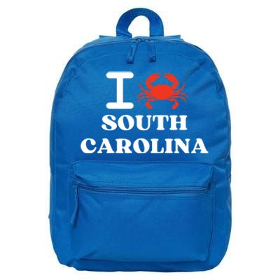 I Love South Carolina Crab Shellfish National Seafood Month Meaningful Gift 16 in Basic Backpack