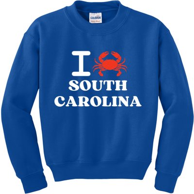 I Love South Carolina Crab Shellfish National Seafood Month Meaningful Gift Kids Sweatshirt
