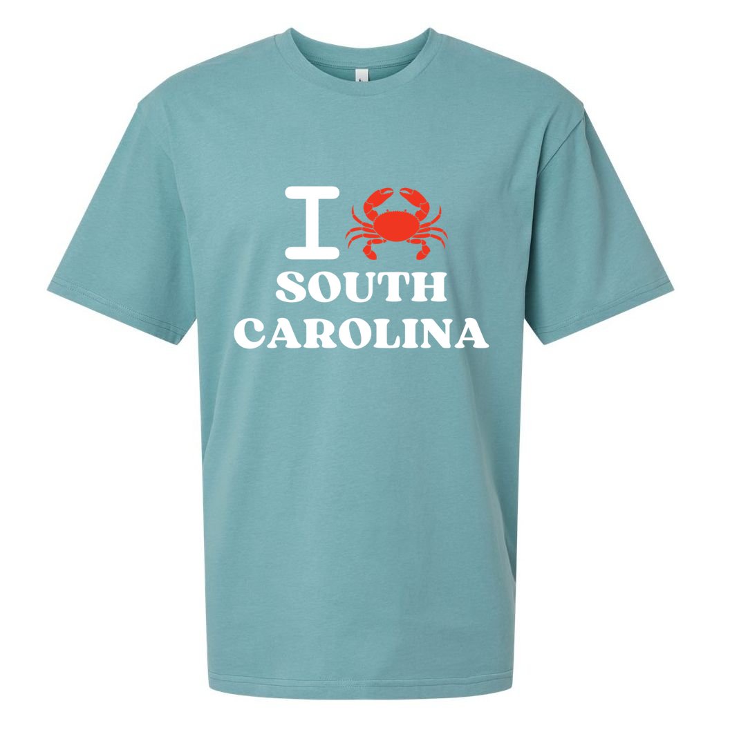 I Love South Carolina Crab Shellfish National Seafood Month Meaningful Gift Sueded Cloud Jersey T-Shirt