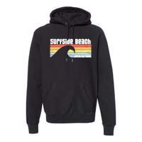 I Love Surfside Beach South Carolina Atlantic Ocean Wave Sc Premium Hoodie