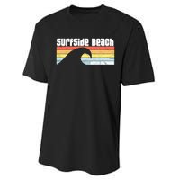 I Love Surfside Beach South Carolina Atlantic Ocean Wave Sc Performance Sprint T-Shirt