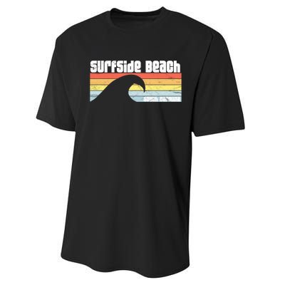 I Love Surfside Beach South Carolina Atlantic Ocean Wave Sc Performance Sprint T-Shirt