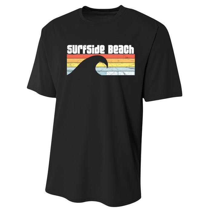 I Love Surfside Beach South Carolina Atlantic Ocean Wave Sc Performance Sprint T-Shirt