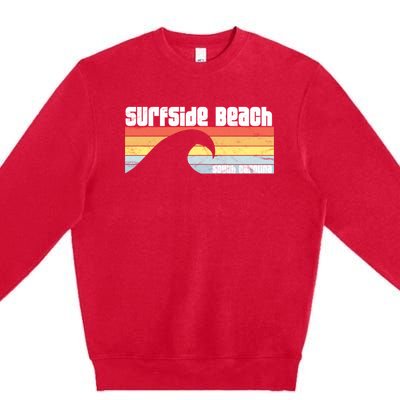 I Love Surfside Beach South Carolina Atlantic Ocean Wave Sc Premium Crewneck Sweatshirt