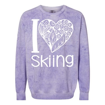 I Love Skiing Gift For Skier Colorblast Crewneck Sweatshirt